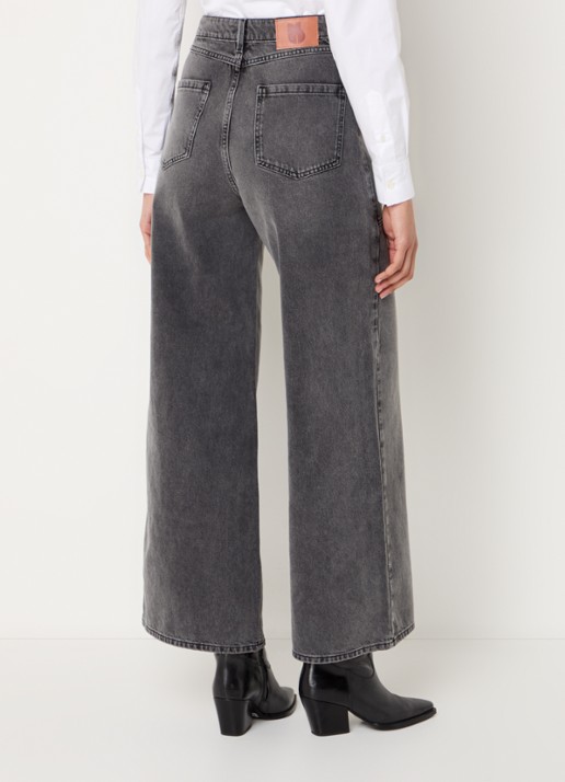 ba&sh Dellou high waist wide jeans met gekleurde wassing - achterkant middengrijs