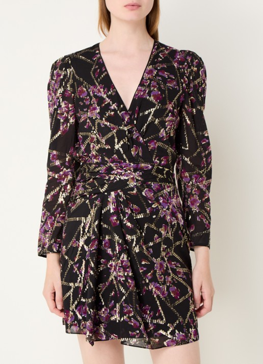 ba&sh Dola mini tuniekjurk in zijdeblend met print en lurex