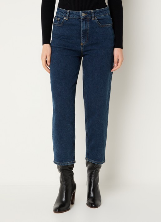 ba&sh Dona high waist cropped slim fit jeans met donkere wassing
