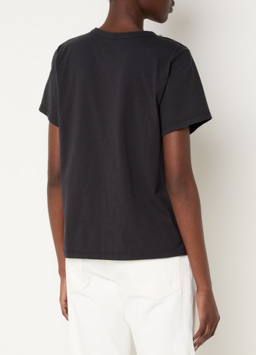 ba&sh Elmer T-shirt met sierknopen - achterkant 2 antraciet