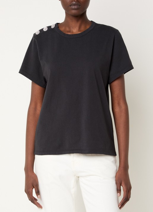ba&sh Elmer T-shirt met sierknopen