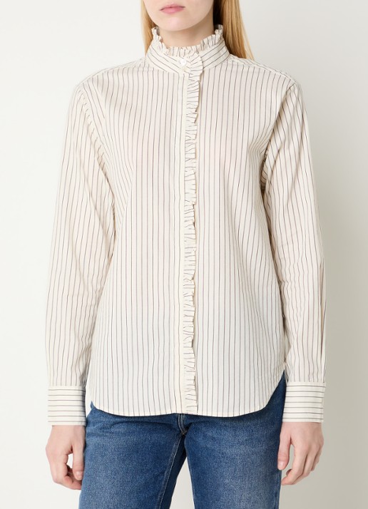 ba&sh Elvire blouse met opstaande kraag