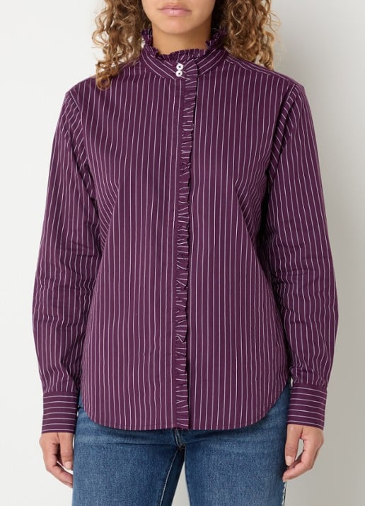 ba&sh Elvire blouse met opstaande kraag