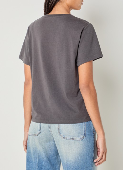 ba&sh Erave T-shirt met logoprint - achterkant antraciet