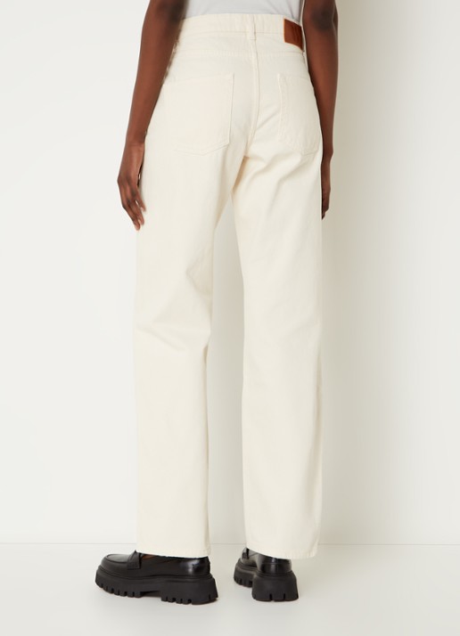 ba&sh Erell high waist straight leg jeans met gekleurde wassing - achterkant 5 gebroken wit