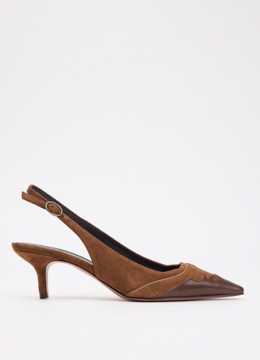 ba&sh Escarpins Casta slingback van suède