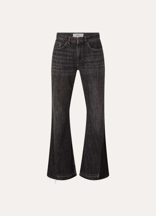 ba&sh Fadou high waist flared jeans met gekleurde wassing - voorkant 3 donkergrijs