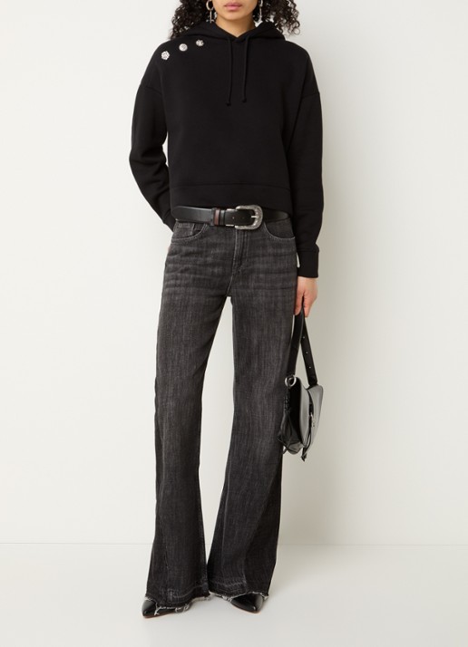 ba&sh Fadou high waist flared jeans met gekleurde wassing - voorkant 4 donkergrijs