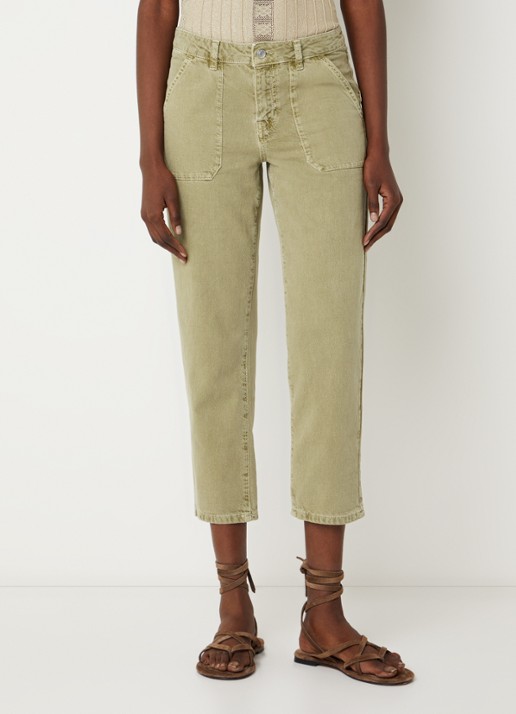 ba&sh Fally mid waist cropped slim fit jeans met gekleurde wassing