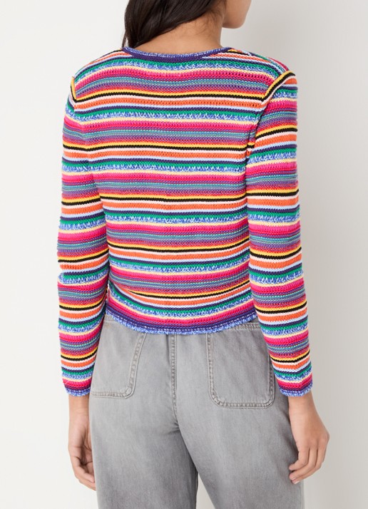 ba&sh Fanny grofgebreid vest met schoudervulling en opgestikte zakken - achterkant blauw