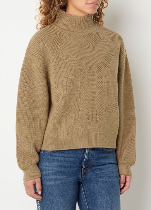 ba&sh Fijngebreide pullover van wol met opstaande kraag