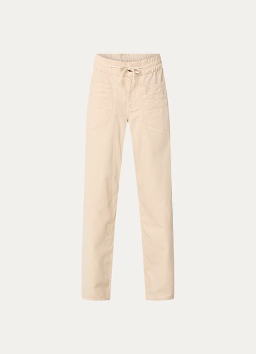 ba&sh Fima high waist straight fit broek met steekzakken - voorkant 2 gebroken wit