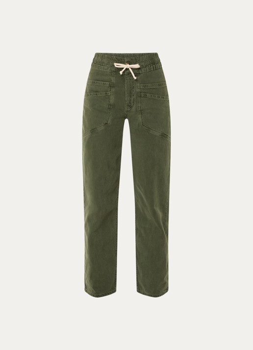 ba&sh Fima high waist straight fit broek met steekzakken - voorkant 4 groen
