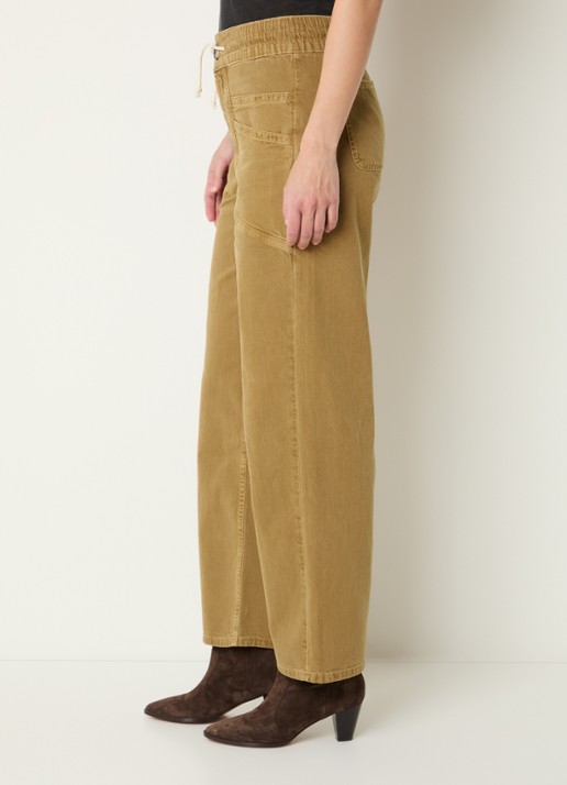 ba&sh Fima high waist straight leg broek met steekzakken - detail 5 camel