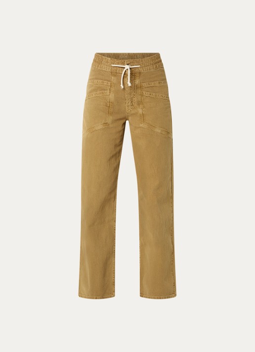 ba&sh Fima high waist straight leg broek met steekzakken - voorkant 2 camel