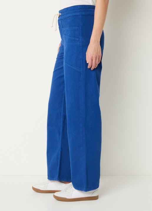 ba&sh Fima high waist straight leg broek met steekzakken - detail 5 blauw