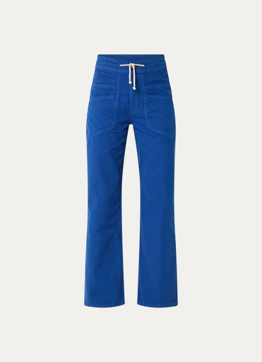 ba&sh Fima high waist straight leg broek met steekzakken - voorkant 2 blauw
