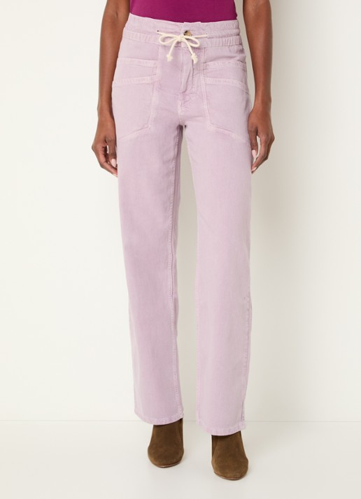 ba&sh Fima high waist straight leg broek met steekzakken