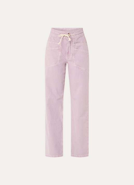 ba&sh Fima high waist straight leg broek met steekzakken - voorkant 2 lichtpaars
