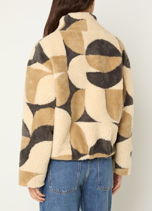 ba&sh Futura jack van teddy met print - achterkant creme