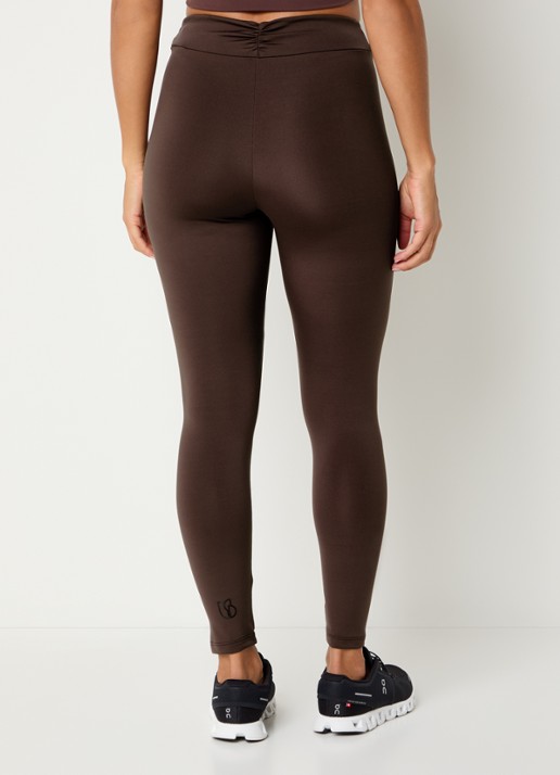 ba&sh Gabou high waist trainingslegging met logo - achterkant bruin