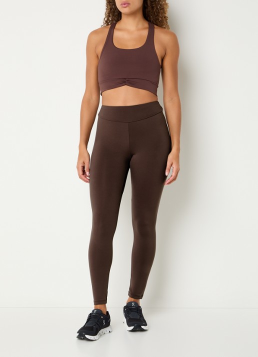 ba&sh Gabou high waist trainingslegging met logo - voorkant 3 bruin
