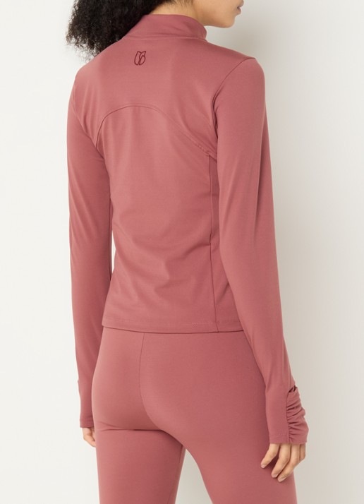ba&sh Gladys sweatvest met ritszakken - achterkant 2 donkerroze