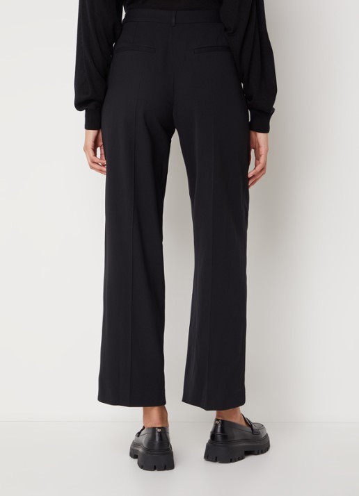ba&sh Gona high waist wide fit pantalon met plooidetail - achterkant 4 zwart