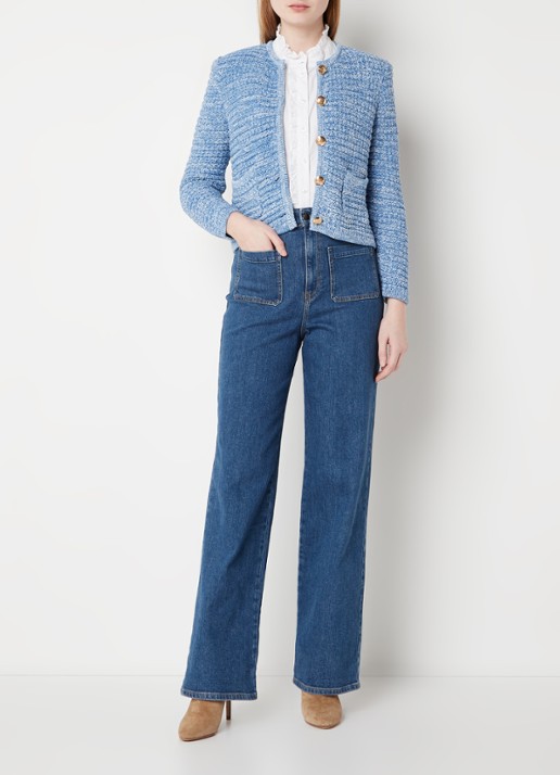 Ba&sh GUSPA CARDIGAN - voorkant 3 blauwgrijs