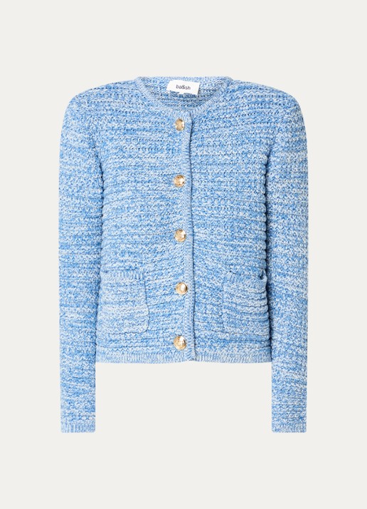 ba&sh Guspa grofgebreid vest met opgestikte zakken - voorkant 4 blauw