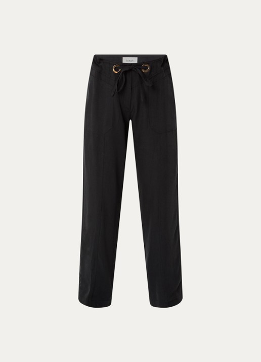 ba&sh High waist straight fit broek met steekzakken - voorkant zwart