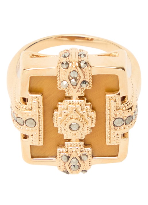 ba&sh Hiza ring met kristal - voorkant goud