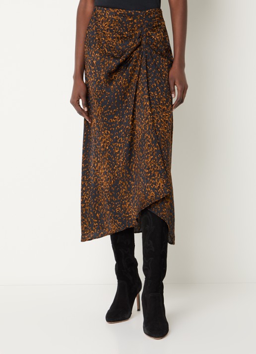 ba&sh Hoema midi rok met dierenprint