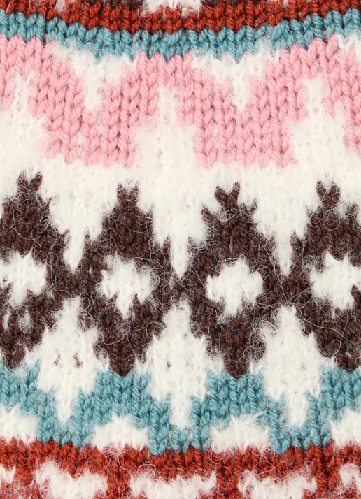 ba&sh Iceberg grofgebreide trui in alpaca wolblend met col - detail 5 gebroken wit