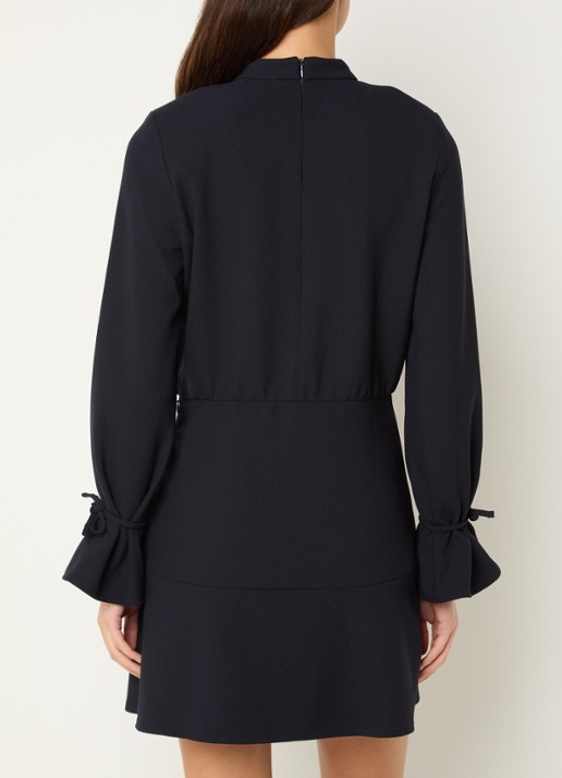 ba&sh Ilana mini jurk met schoudervulling - achterkant 4 donkerblauw