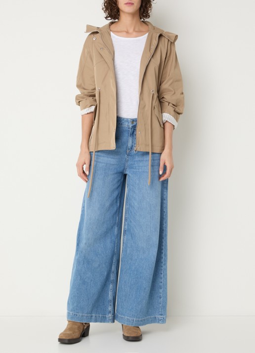 ba&sh Ilio trenchcoat met strikdetail - voorkant 2 camel