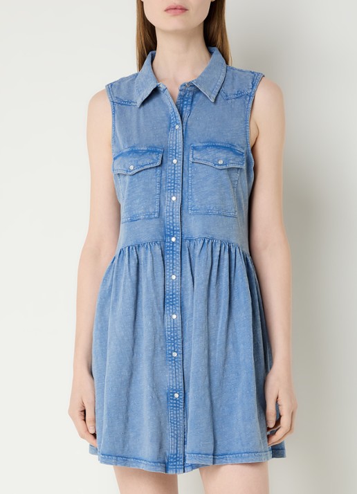 ba&sh Ilona mini blousejurk met verwassen afwerking