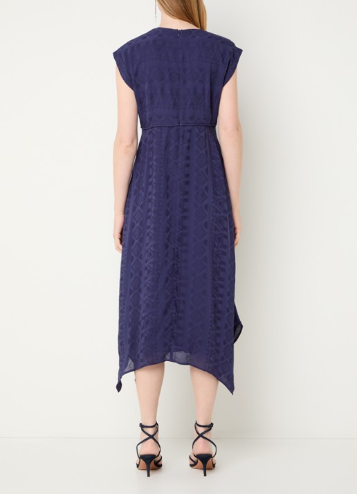 ba&sh Inia midi jurk met cut-out detail - achterkant donkerblauw