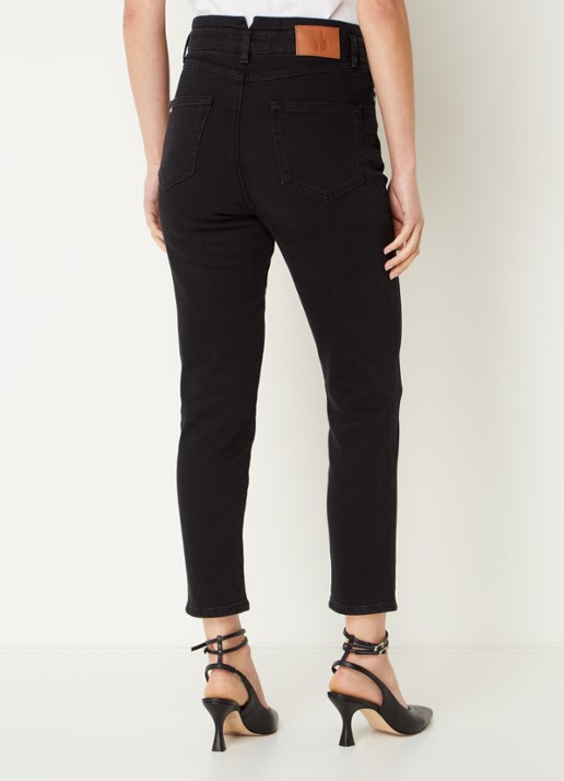 ba&sh Inzo high waist cropped slim fit jeans met gekleurde wassing - achterkant zwart