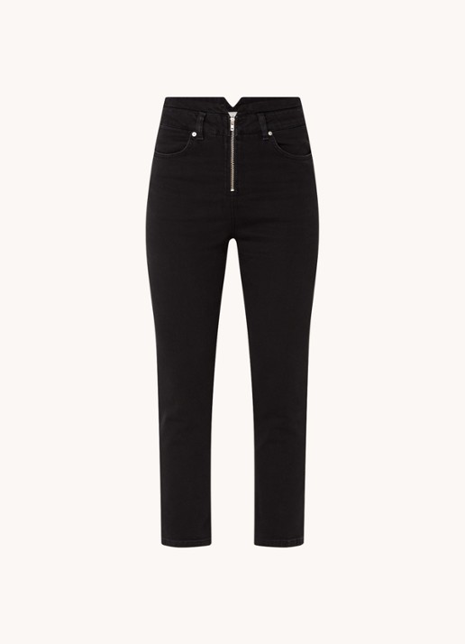 ba&sh Inzo high waist cropped slim fit jeans met gekleurde wassing - voorkant 2 zwart