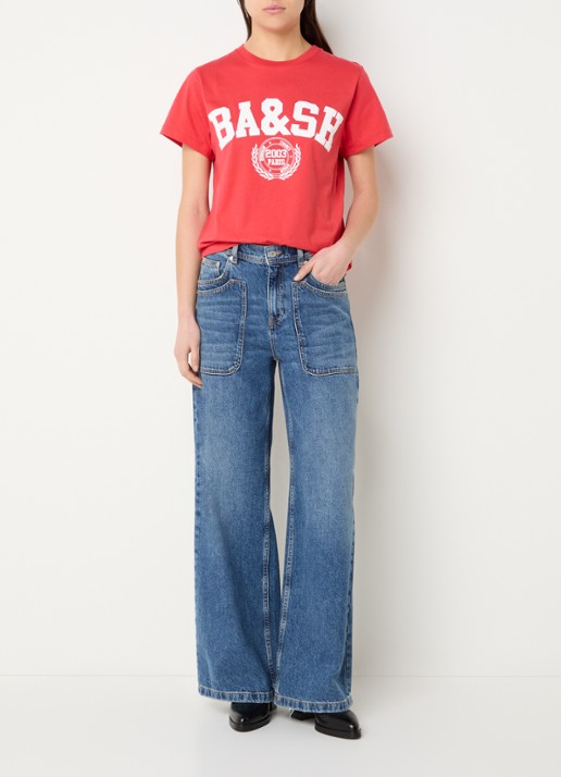 ba&sh Ioni T-shirt met logoprint - voorkant 2 rood