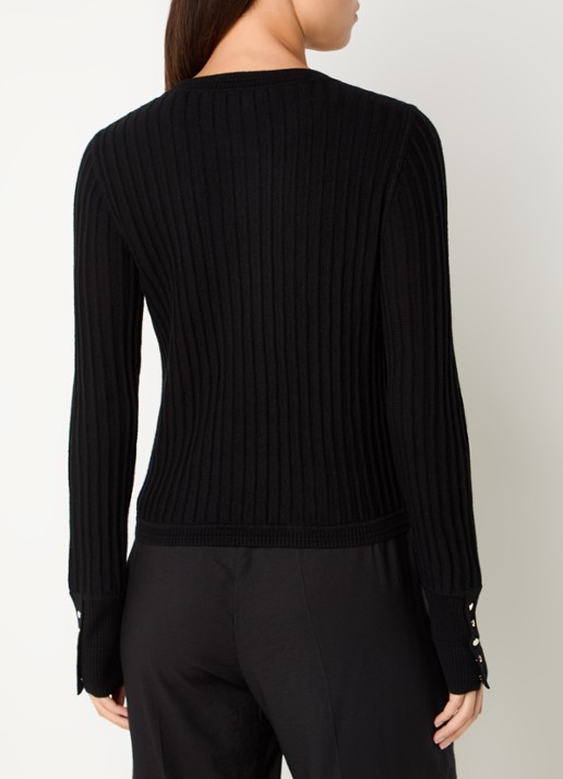ba&sh Jinie ribgebreide longsleeve in wolblend - achterkant 3 zwart