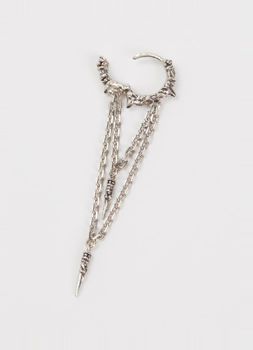 ba&sh Joey oorring met hanger - detail zilver