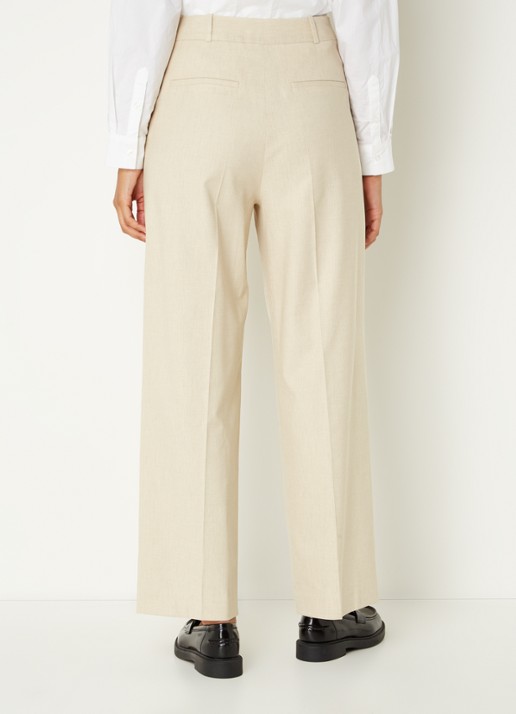 Ba&sh Jona wide fit pantalon met gemêleerd dessin - achterkant 3 donkerbeige