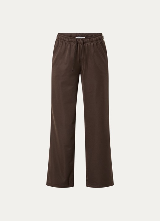 ba&sh Joshua high waist straight fit trackpants met trekkoord - voorkant 3 bruin