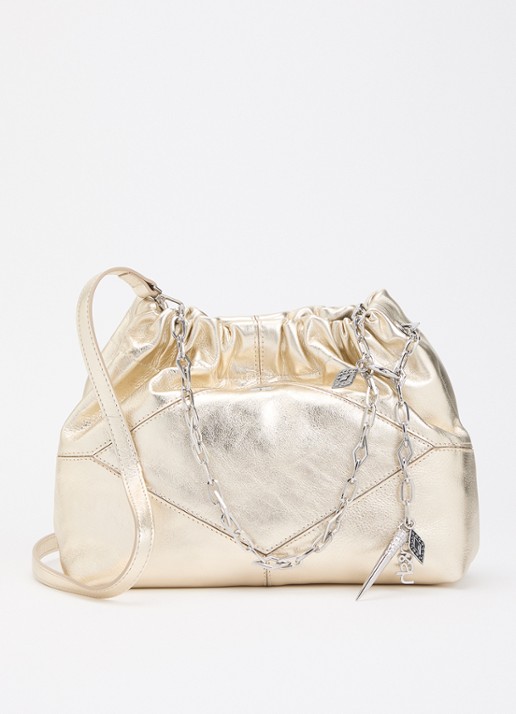 ba&sh June mini schoudertas van lamsleer