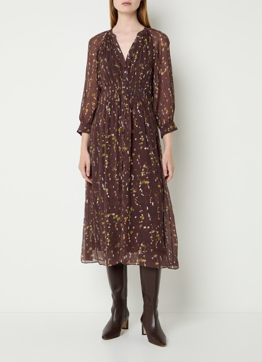 ba&sh Karla midi blousejurk met print