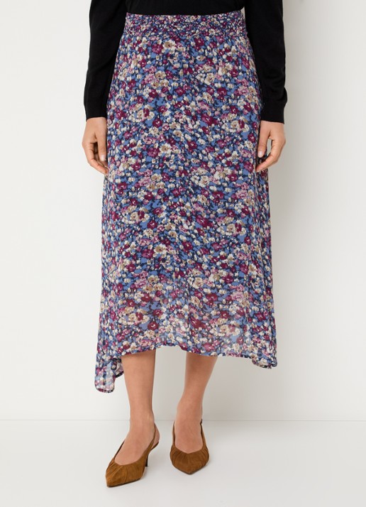 ba&sh Klap maxi rok met print - detail 4 blauw