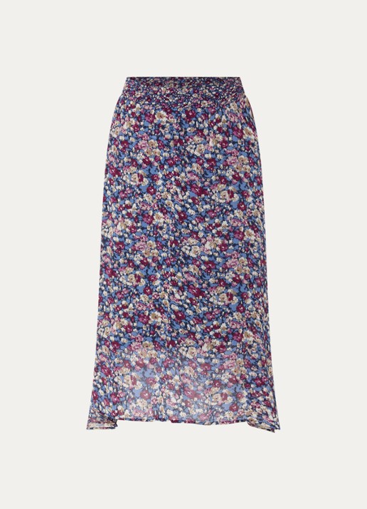 ba&sh Klap maxi rok met print - voorkant 2 blauw