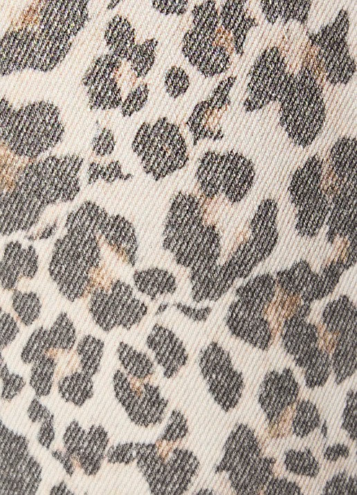 ba&sh Leonie high waist loose fit jeans met panterprint - detail 5 beige